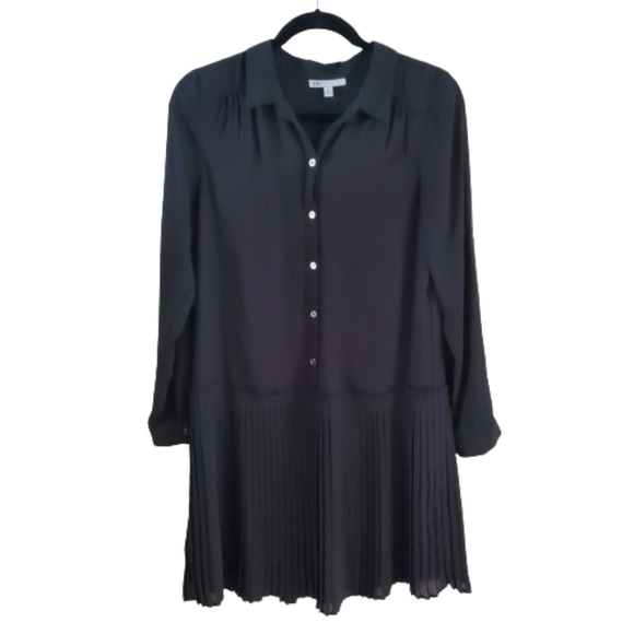 DR2 Daniel Rainn Pleated Shirt Dress Black NWOT - Picture 3 of 13